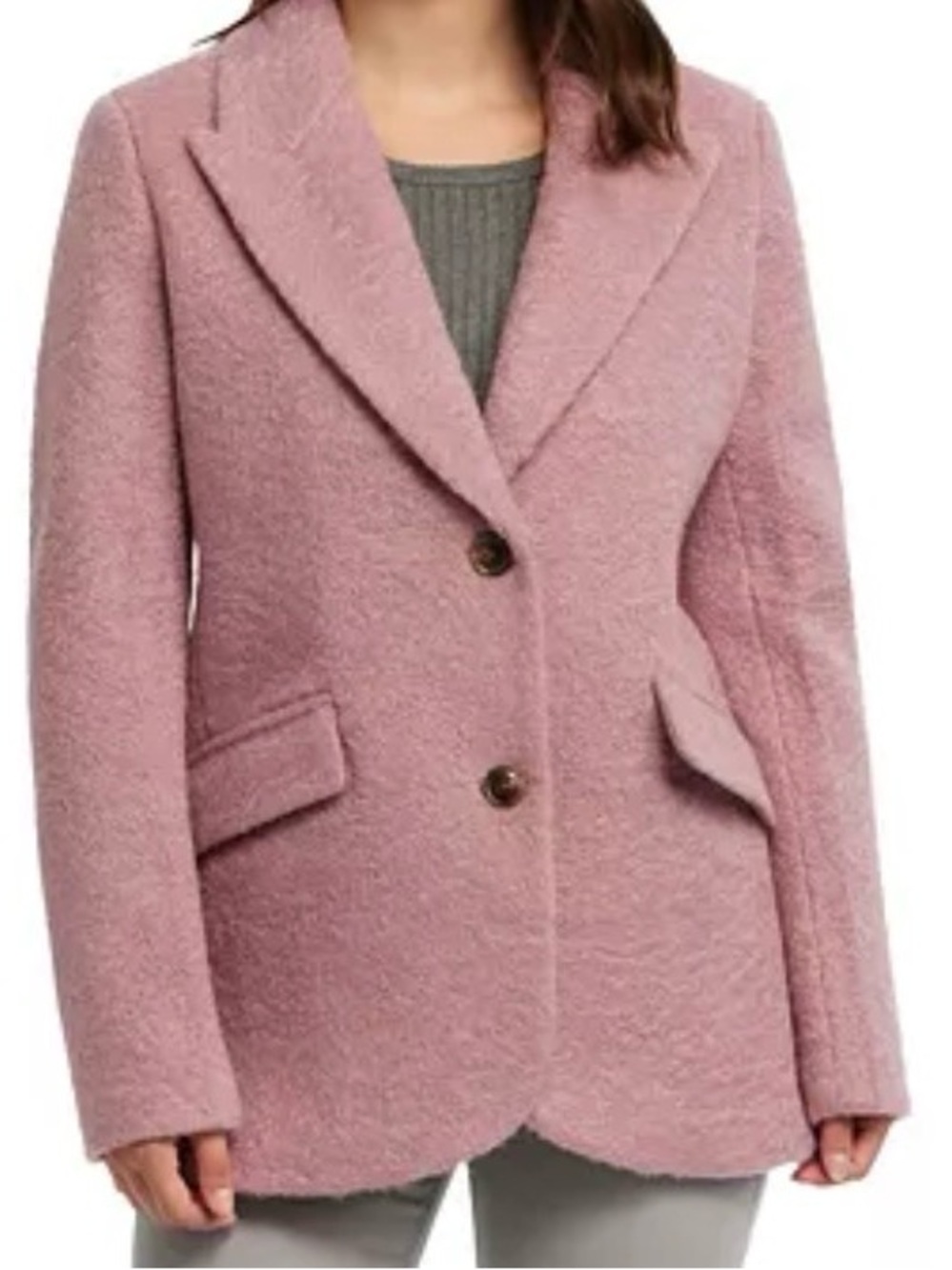Pressed boucle coat / blazer jacket -NWT -L